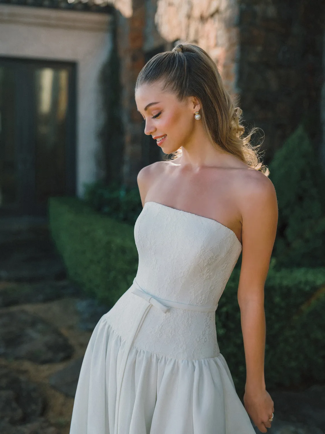 Allure Bridals A1470 brudekjole ivory satin drop waist