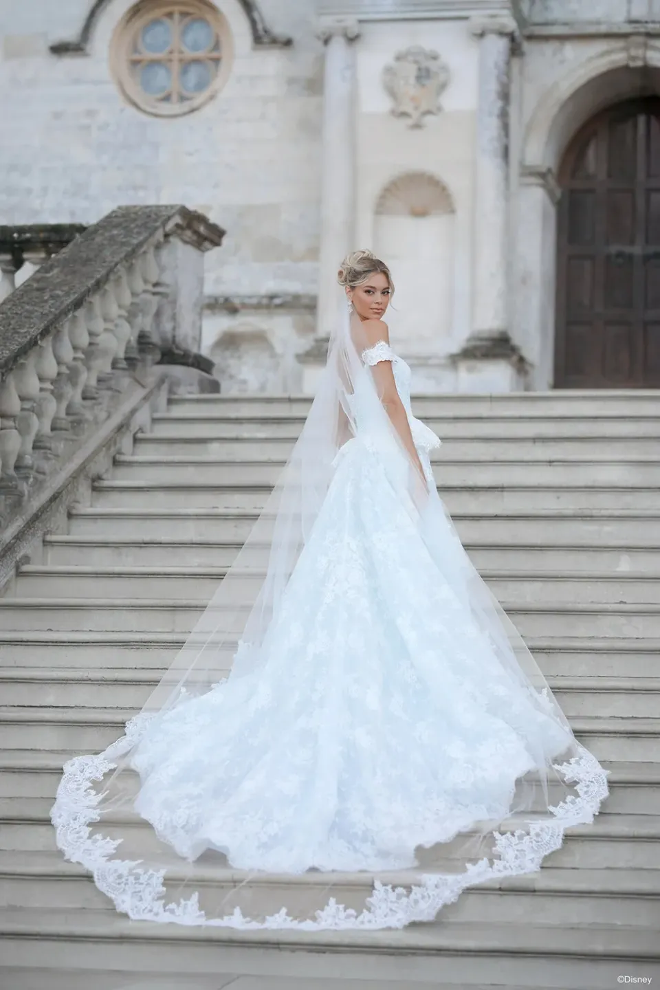 Allure Bridal Disney Askepot DV53 brudslør ivory blondekant