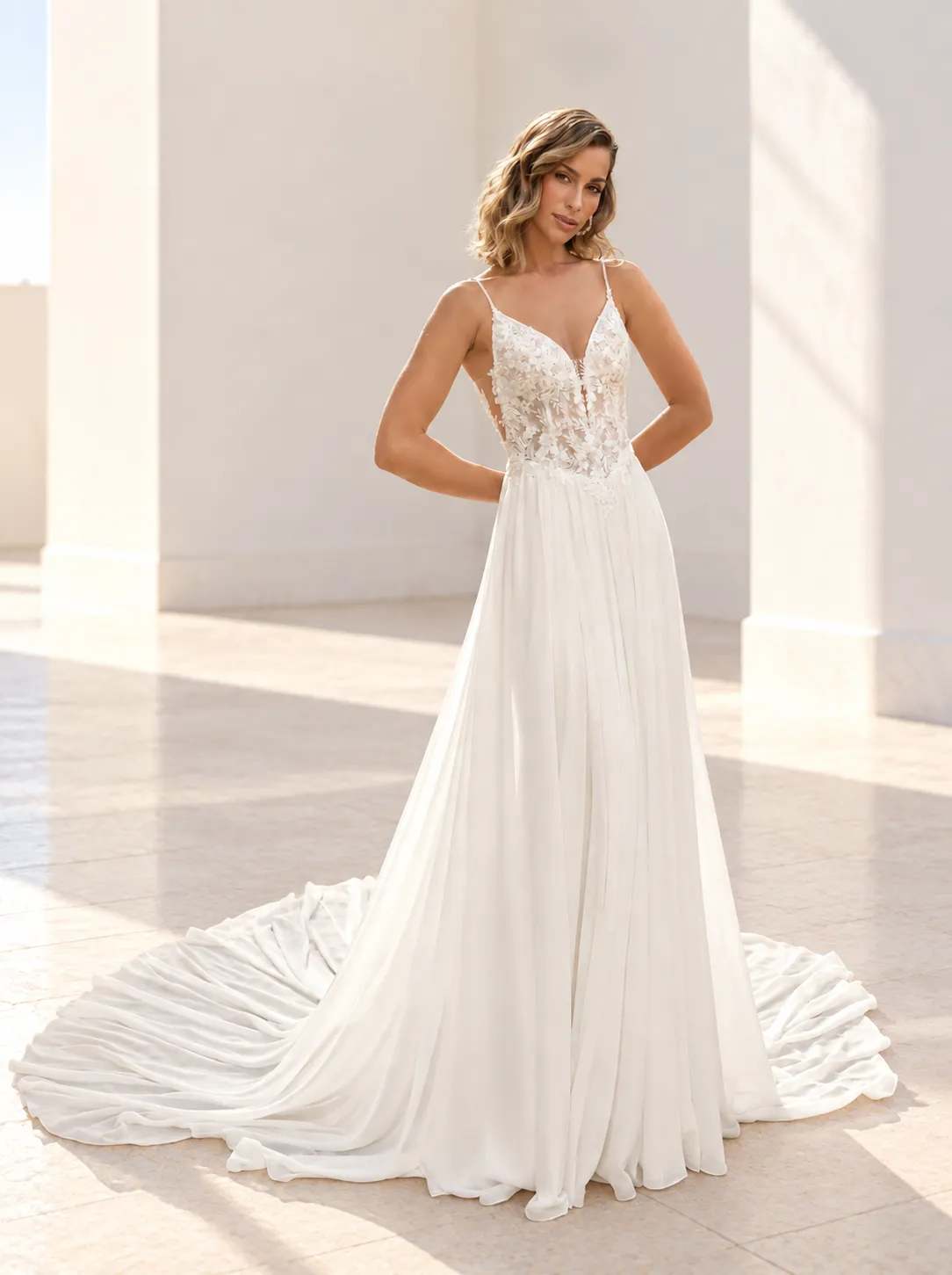 Panayotis Aisling 2027 brudekjole ivory chiffon