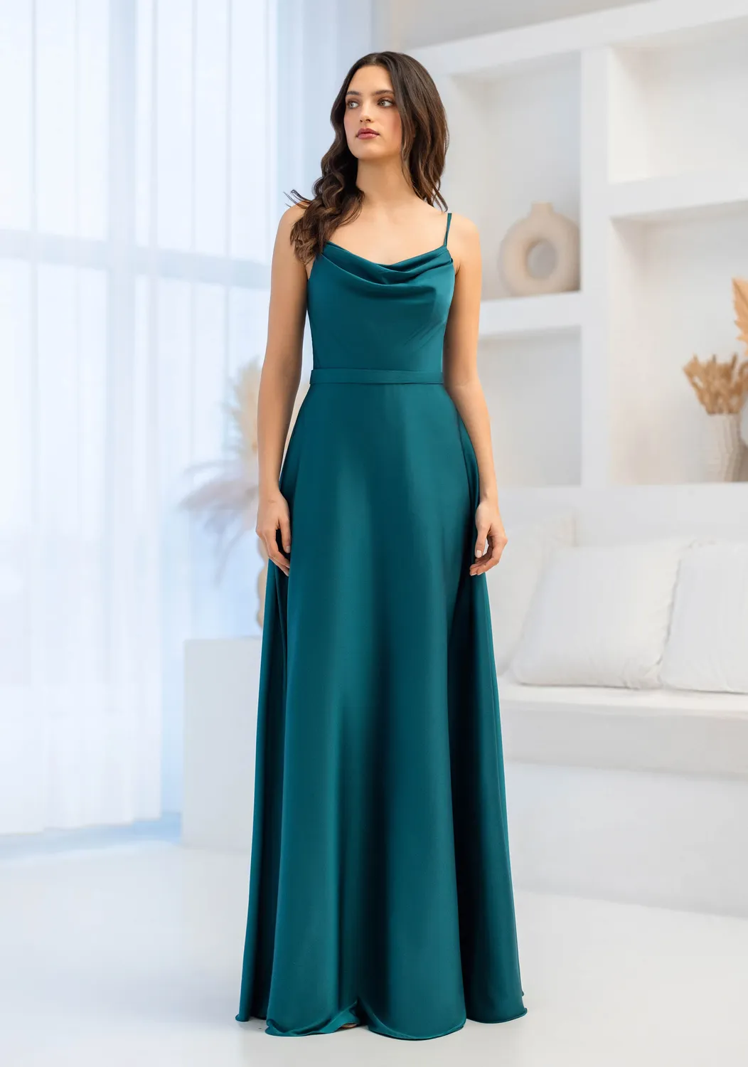 Princesa La Princessa CK5038 satinkjole A-facon wine