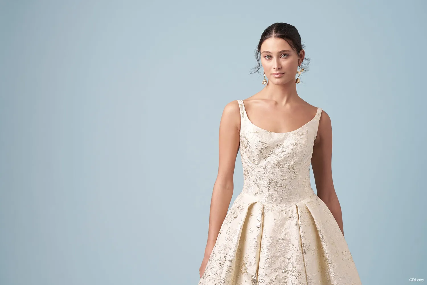 Allure Bridal Disney D472 Belle brudekjole guld metallisk jacquard