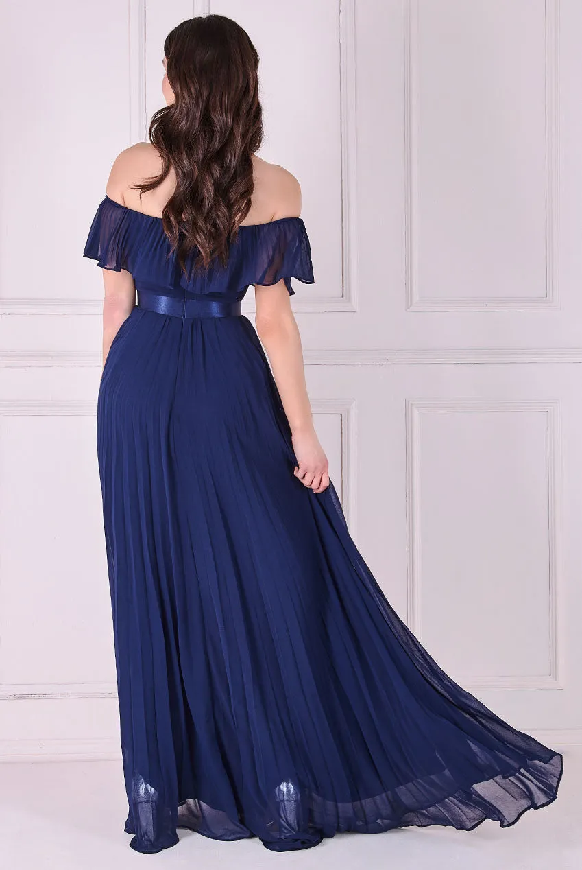 Princesa La Princessa CG3805 chiffonkjole navy off shoulder