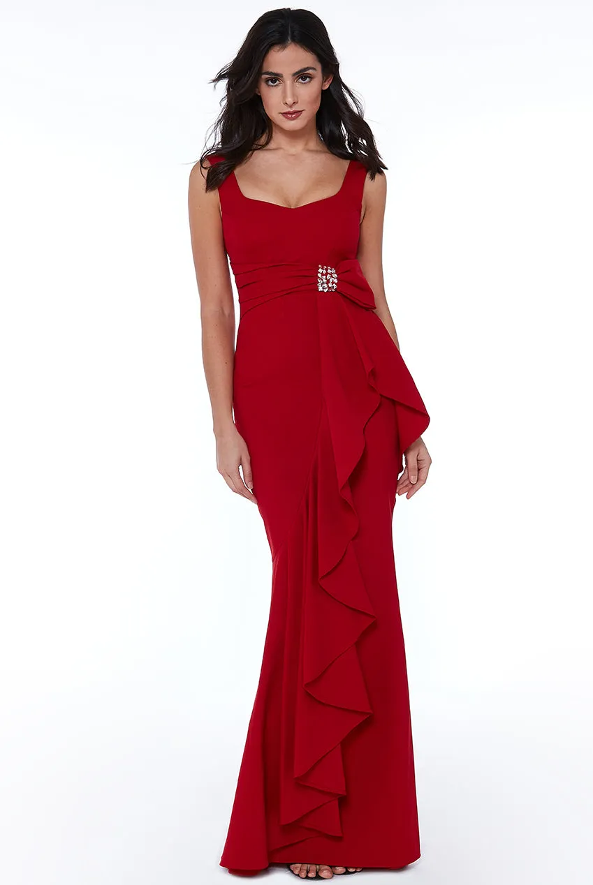 Princesa La Princessa CG1724 figursyet kjole stretch grøn rød