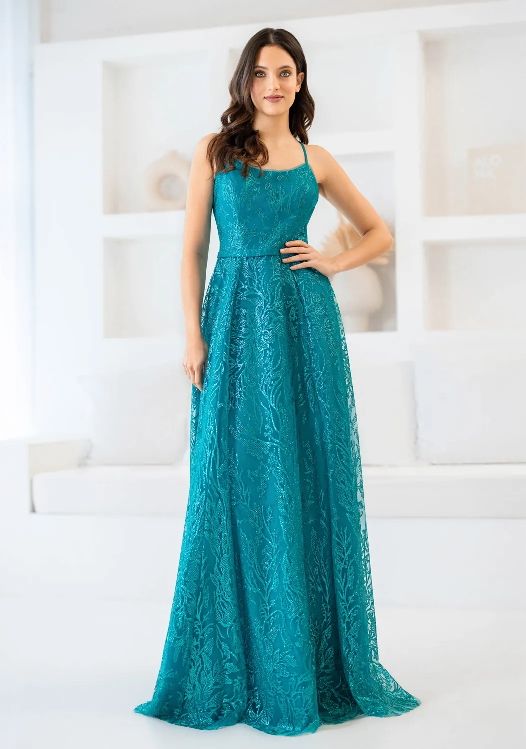 Princesa CK5019 glitterkjole a-line stropper