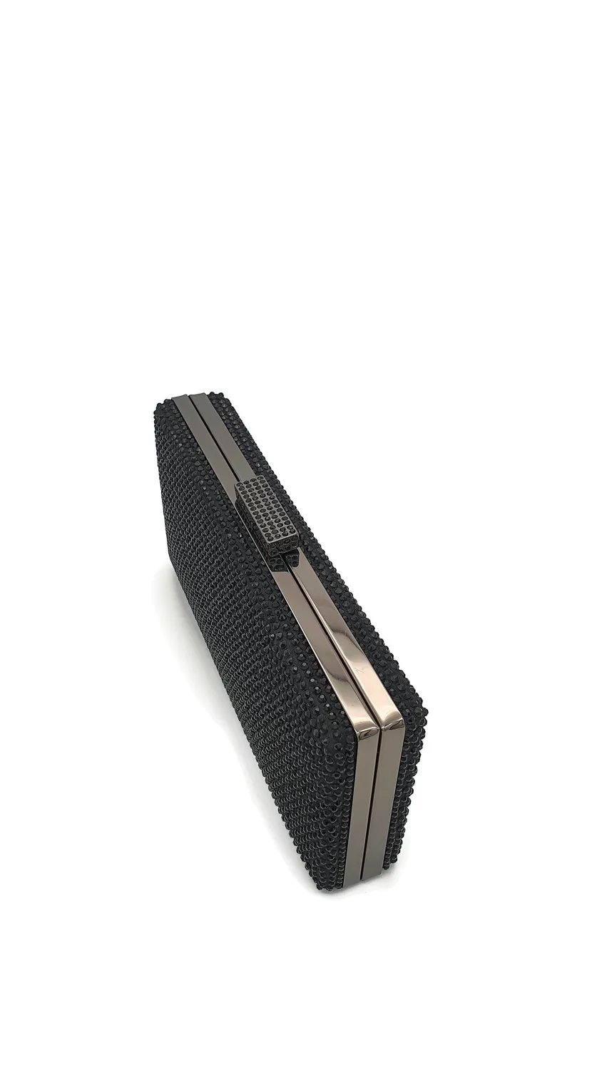 Princesa EVB20104-black clutch sort med kæde