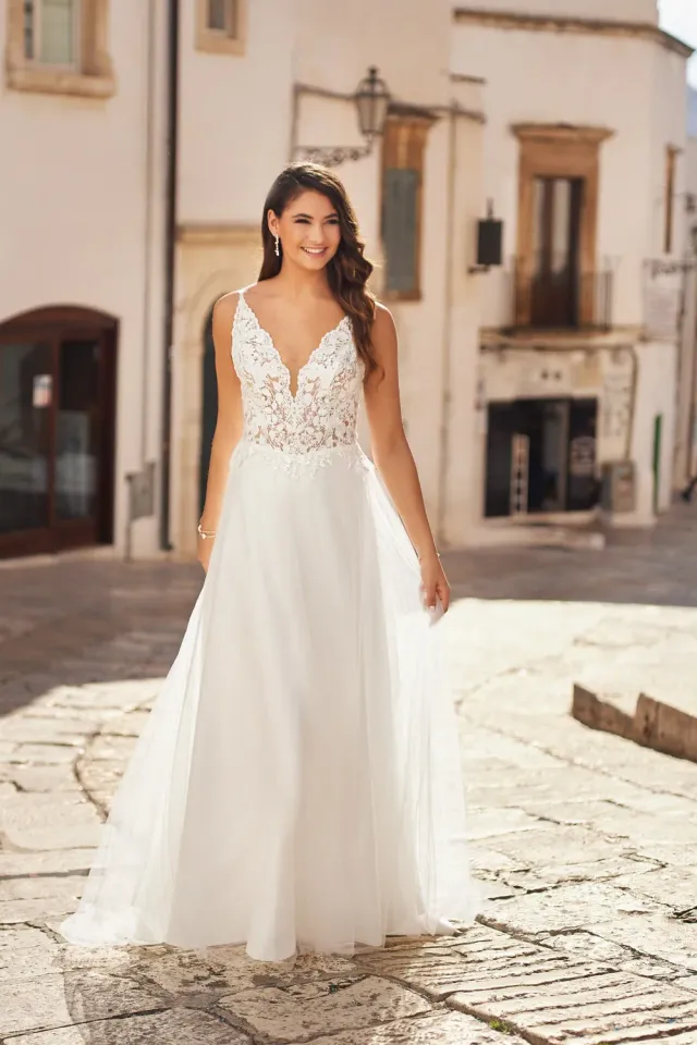 Princesa La Princessa MTL24101 brudekjole ivory/nude A-line