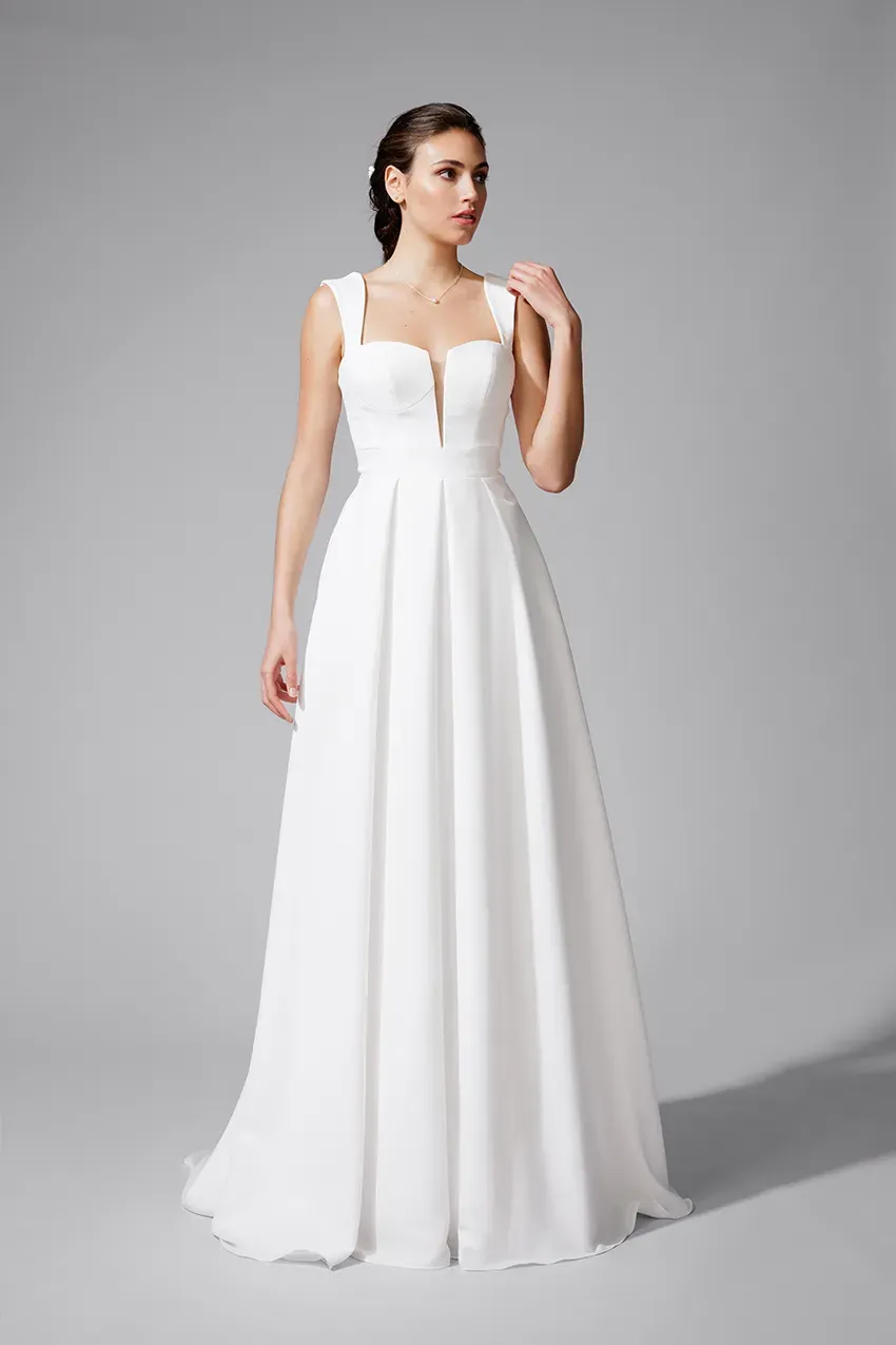 Bella by Eglantine Robe de mariée BEL22717 brudekjole crepe