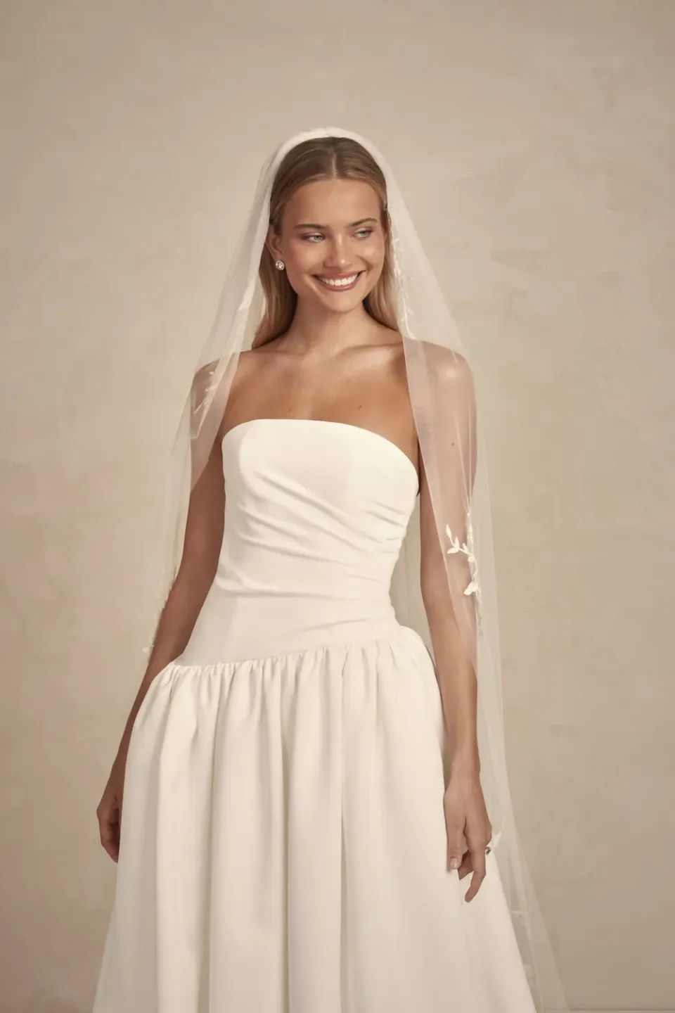 Made With Love Bridal Aria Veil blondeslør i tyl romantisk