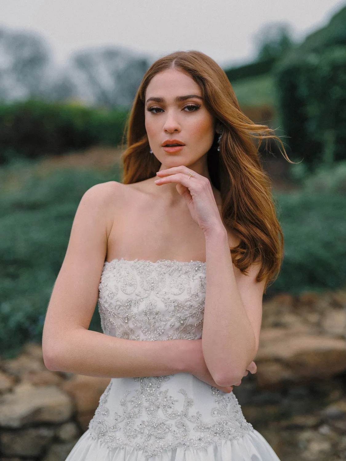 Allure Bridals A1487 brudekjole ivory/silver mikado