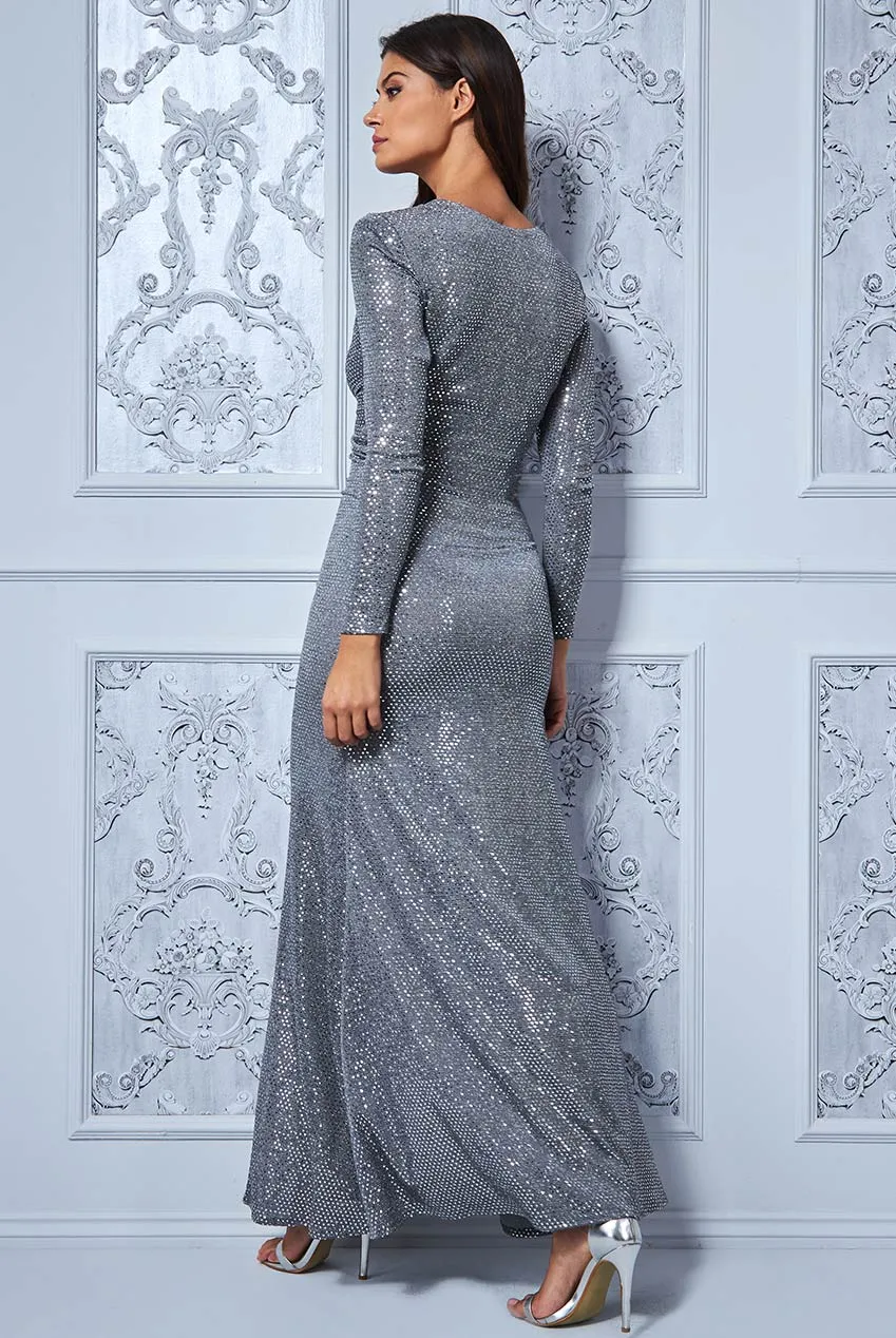 Princesa La Princessa CG3399 figursyet kjole med stretch, silver
