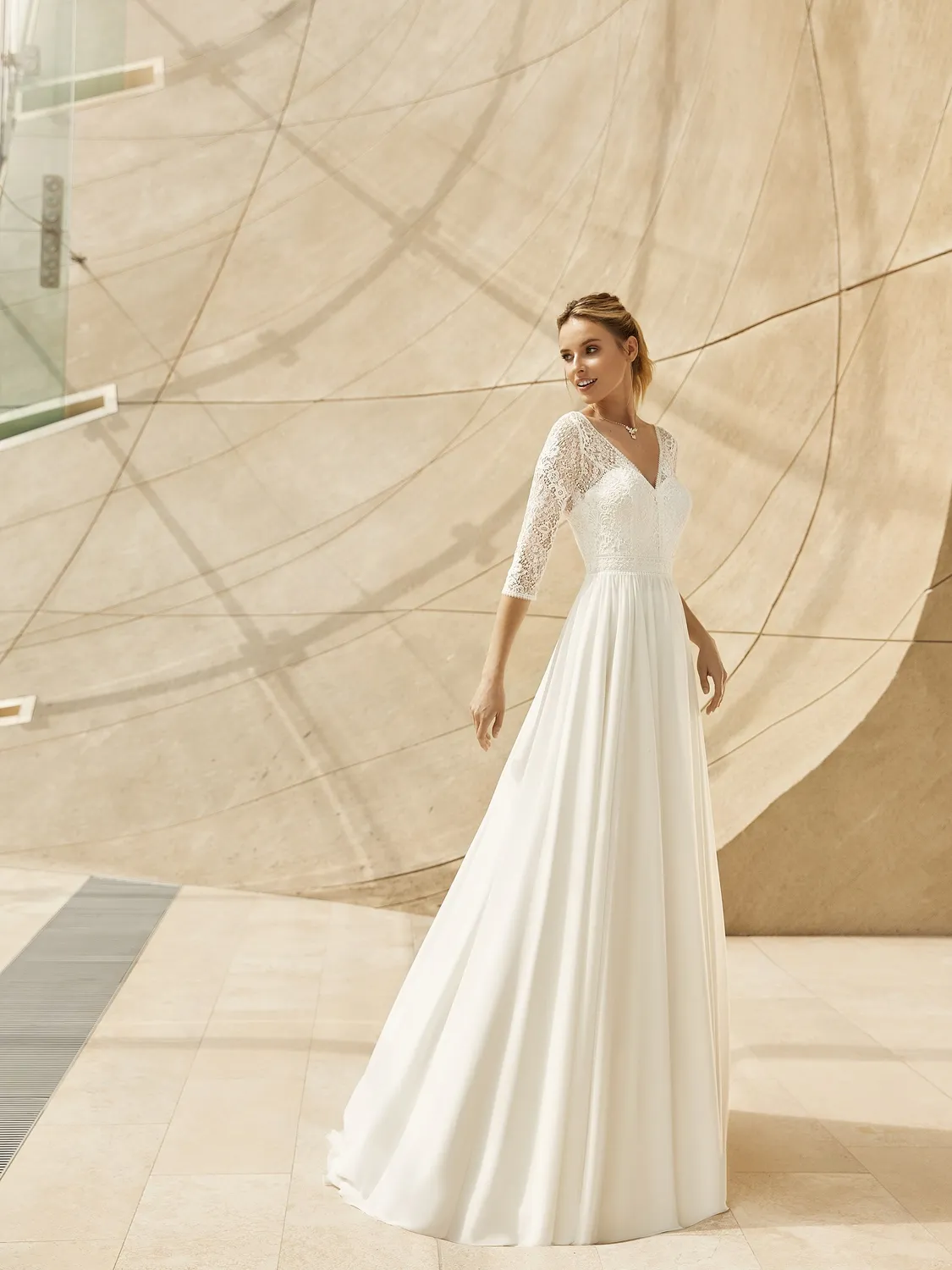 Princesa La Princessa Medusa brudekjole chiffon ærmer