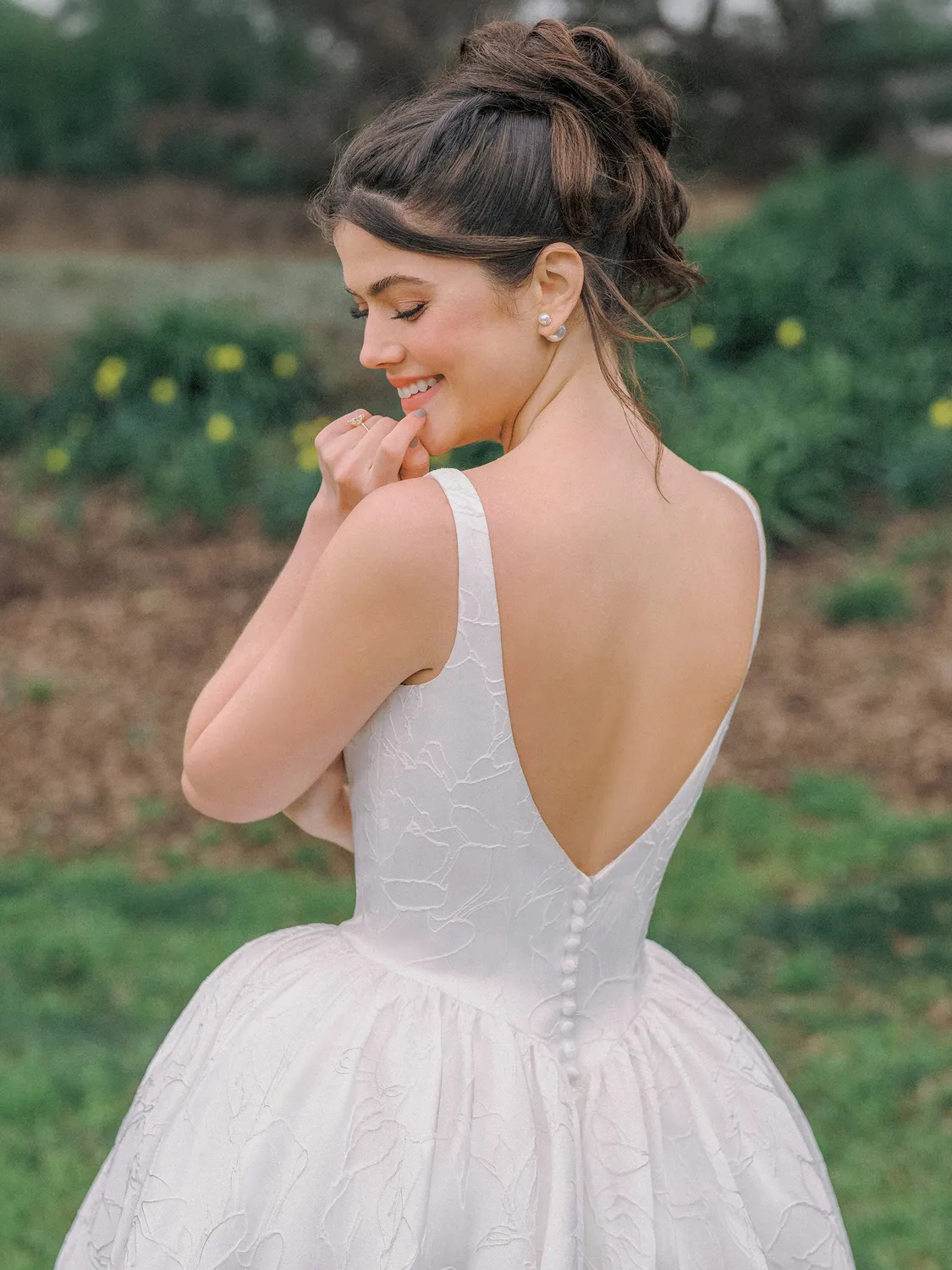 Allure Bridal Allure Romance R3987 brudekjole Ivory satin jacquard balkjole