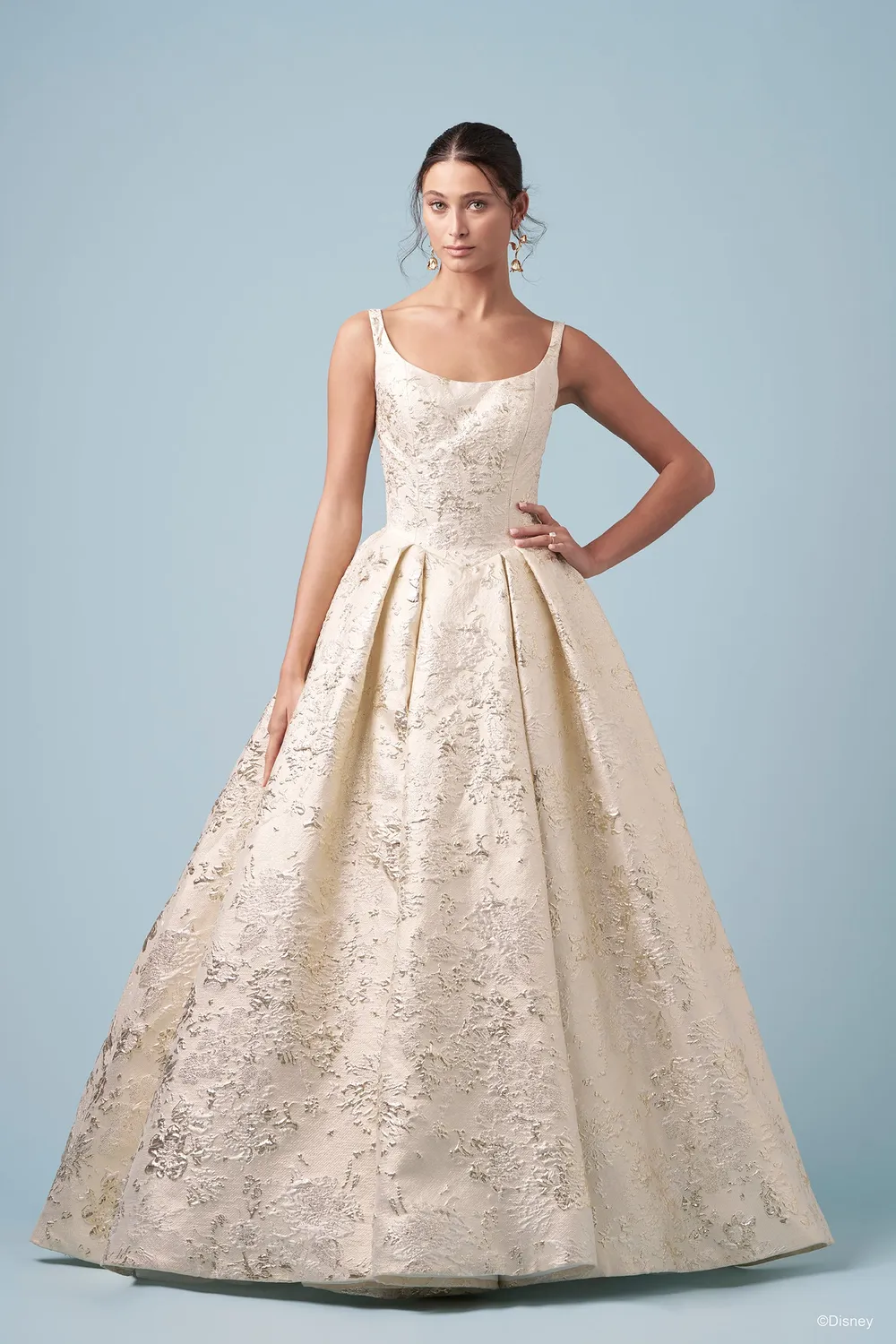 Allure Bridal Disney D472 Belle brudekjole guld metallisk jacquard
