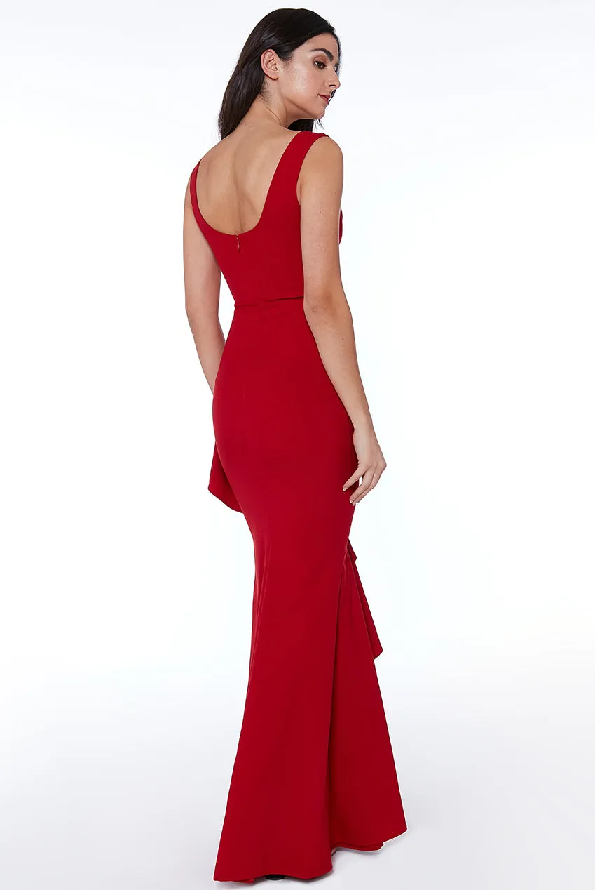 Princesa La Princessa CG1724 figursyet kjole stretch grøn rød