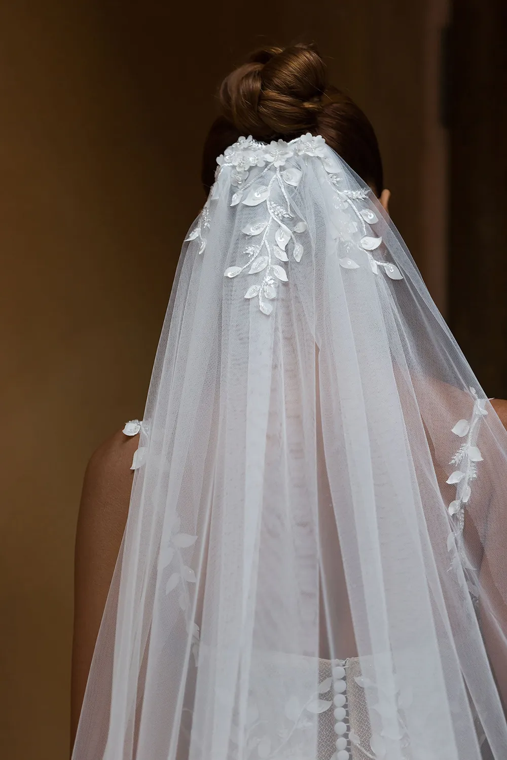 Princesa La Princessa Pia Veil114 brudeslør perlebroderet