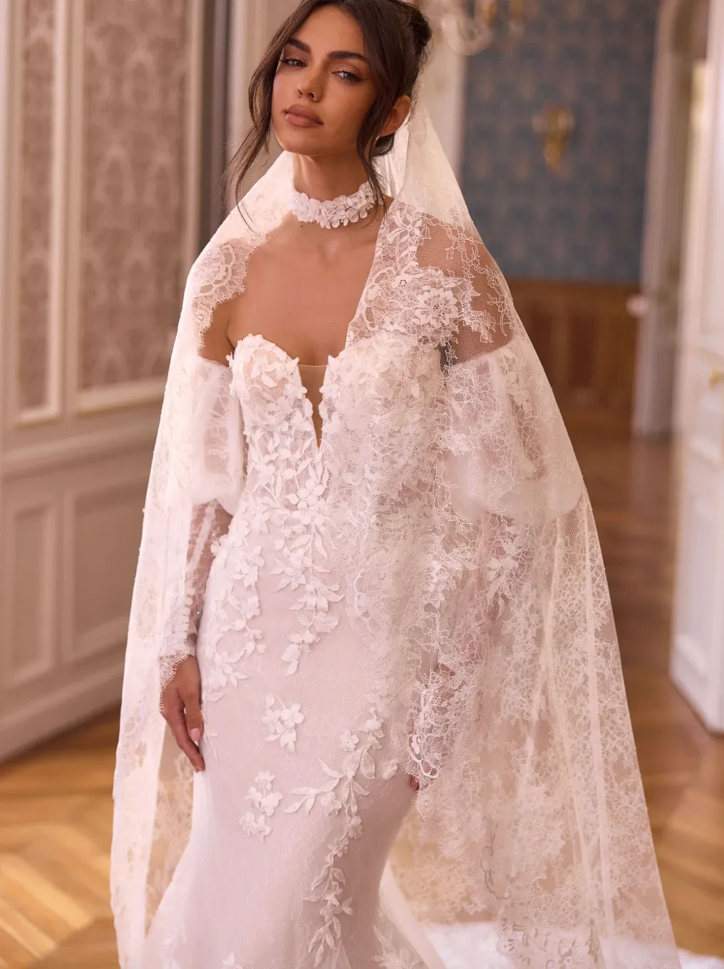 Panayotis Jasmin brudeslør 300 cm chantilly-blonde