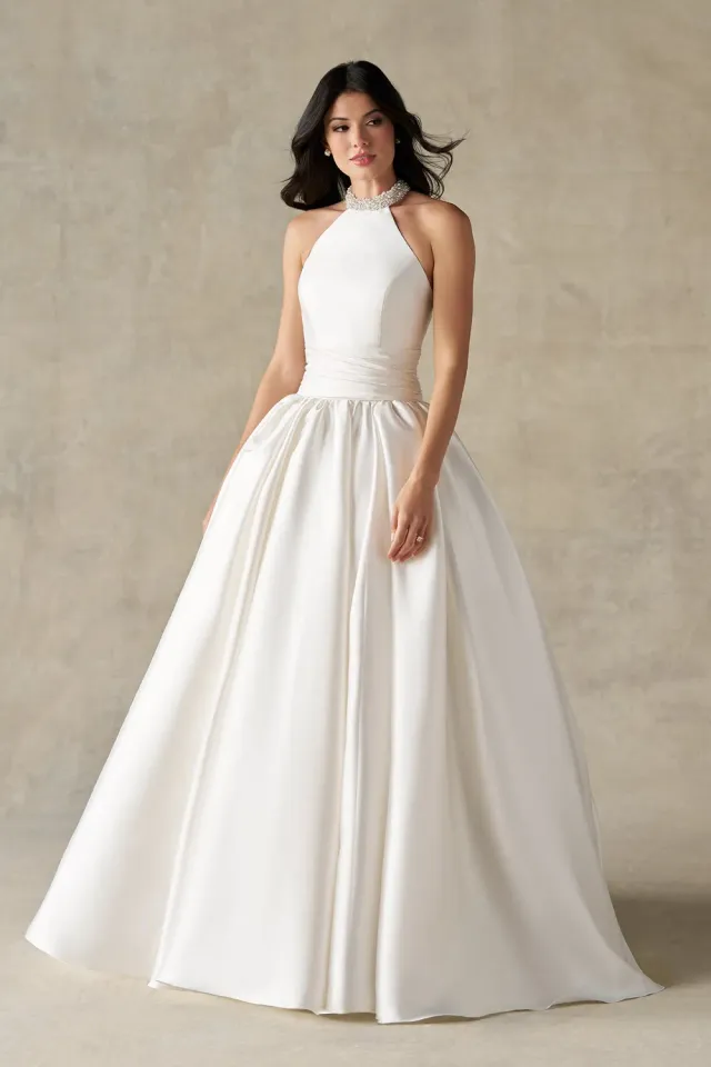 Allure Bridals A1498 brudekjole ivory/silver mikado