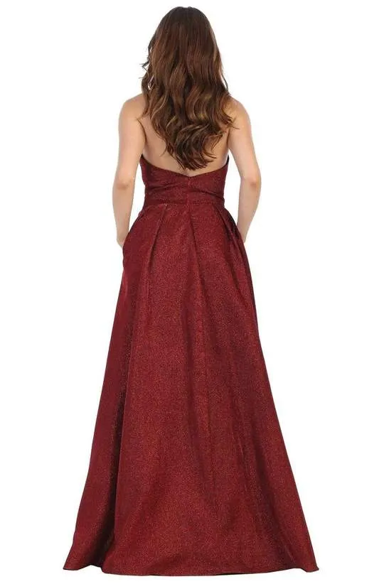 Princesa 1710 gallakjole stropløs metallic burgundy
