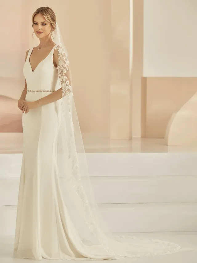 Princesa La Princessa Veil S408 brudeslør ivory 250 cm blondekant
