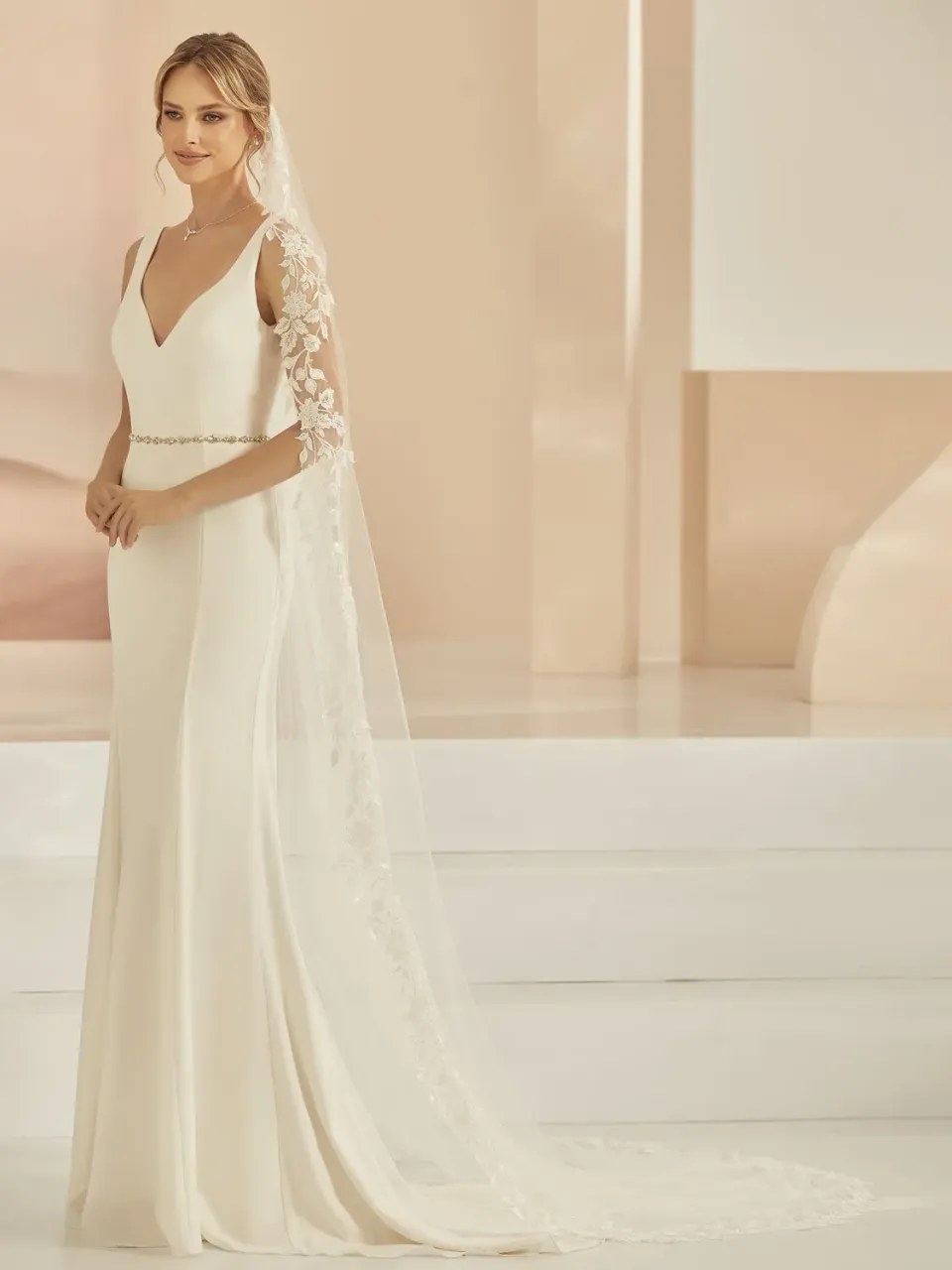 Princesa La Princessa Veil S408 brudeslør ivory 250 cm blondekant
