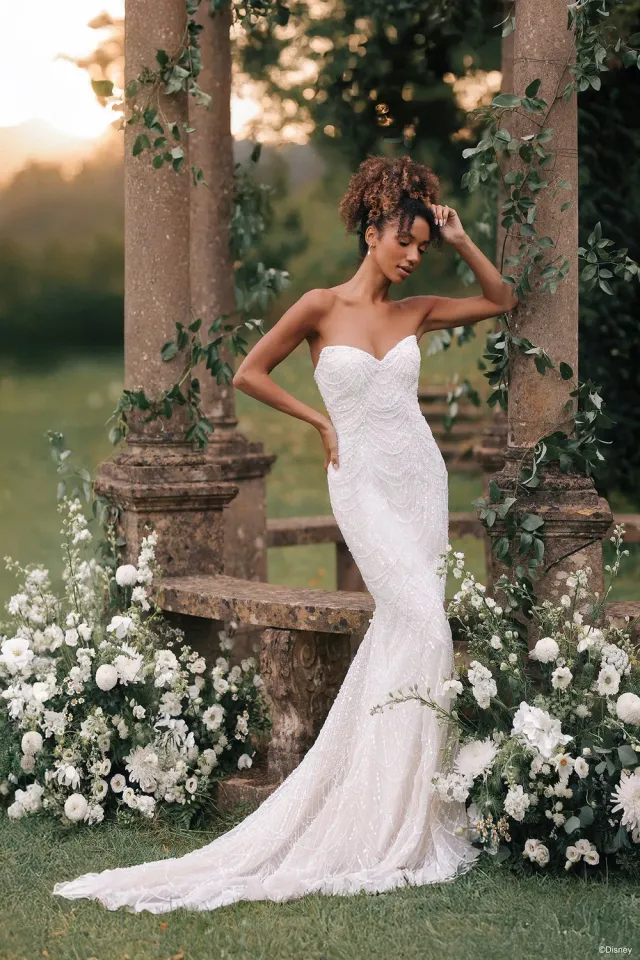 Allure Bridal Disney Platinum DP458 Tiana brudekjole paliet sand