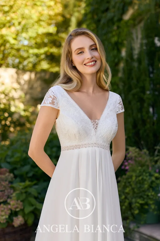 Angela Bianca ML1148 brudekjole ivory chiffon