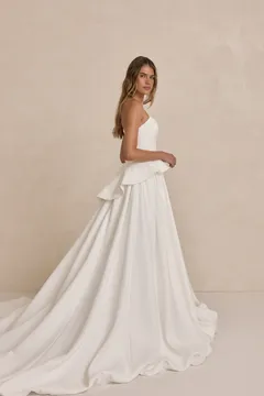 Made With Love Tanner brudetop peplum perle