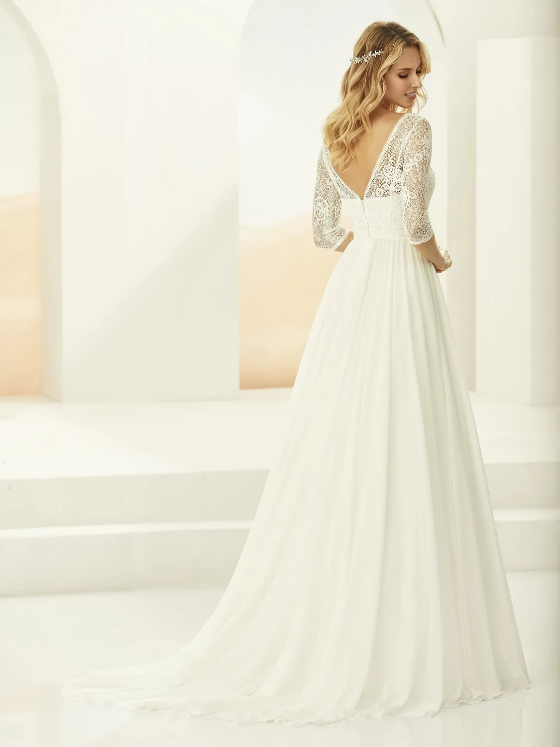 Princesa La Princessa Medusa brudekjole chiffon ærmer