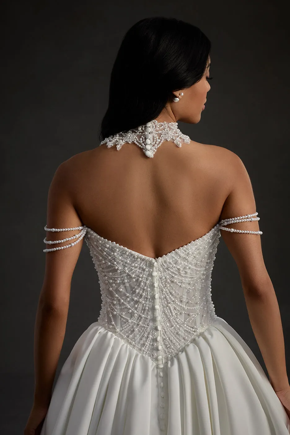 Allure Bridal Madison James CP83 choker Ivory perle