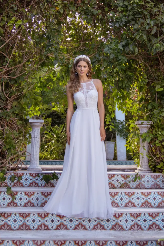 Princesa La Princessa Una (50606) brudekjole ivory halterneck chiffon