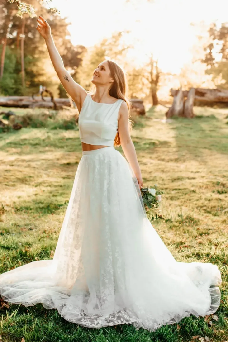 Sanna Lindström Fjäril langt tylskørt ivory str. 32-54