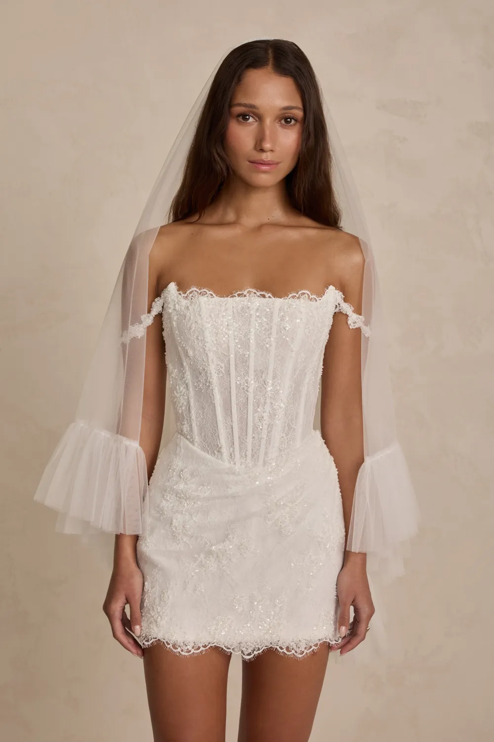 Made With Love Blair Mini brudekjole perle chantilly