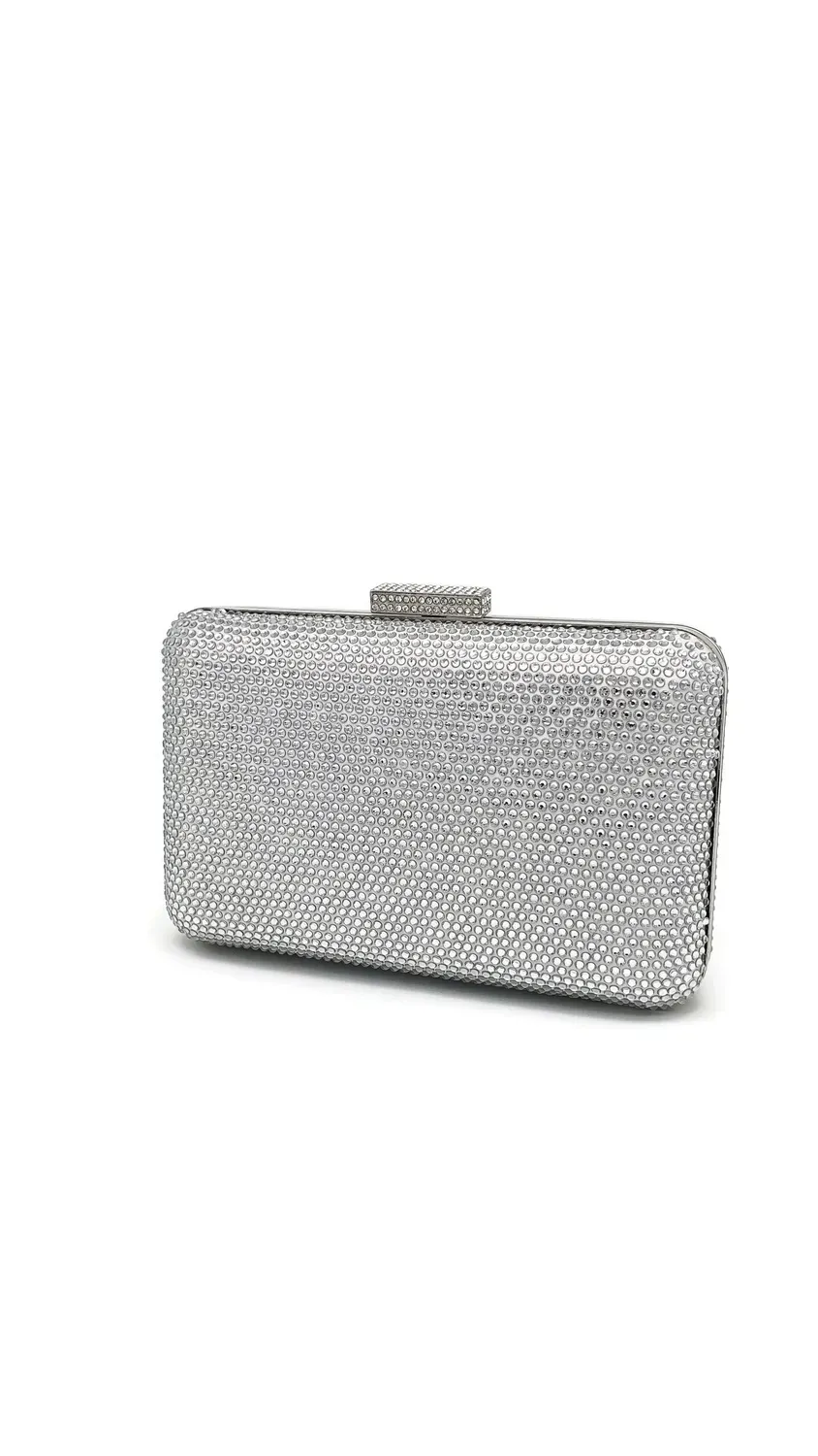 Princesa La Princessa EVB20102-silver clutch sølv med kæde
