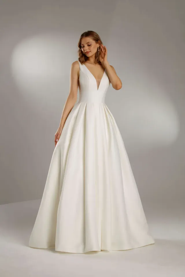 Princesa La Princessa Ornella brudekjole crepe satin ivory