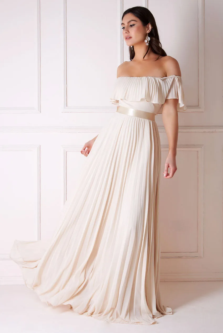 Princesa La Princessa CG3805 chiffonkjole navy off shoulder