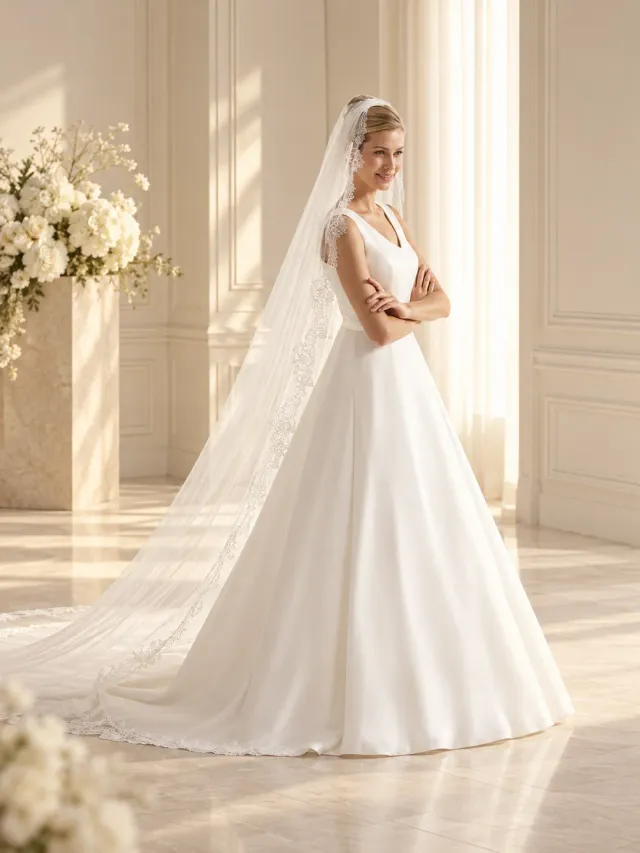 Panayotis Firenze brudeslør 250 cm tyl