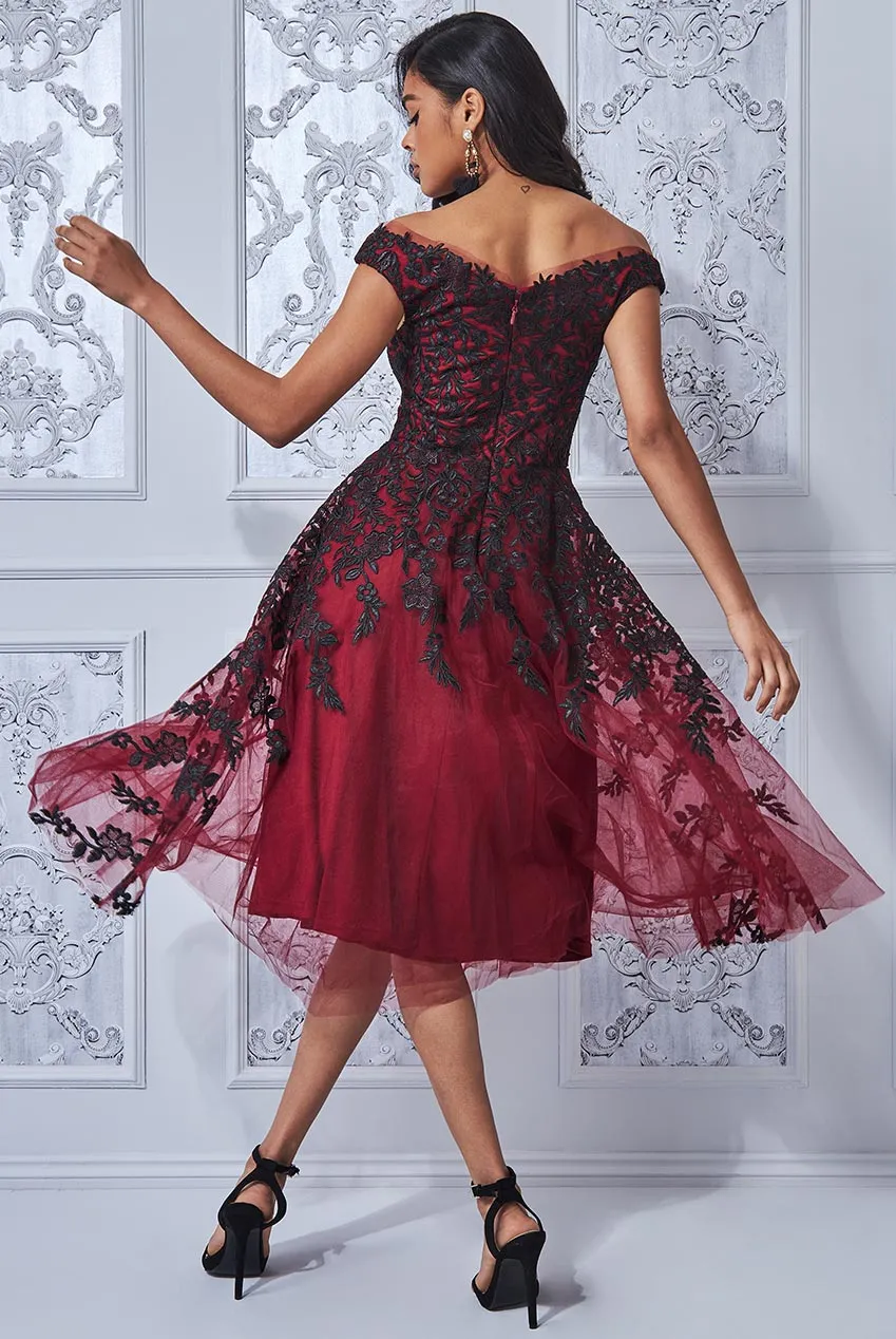 Princesa La Princessa CG3192 gallakjole emerald/wine tyl midi
