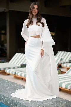 Made With Love Chiffon Cape brudecape i chiffon