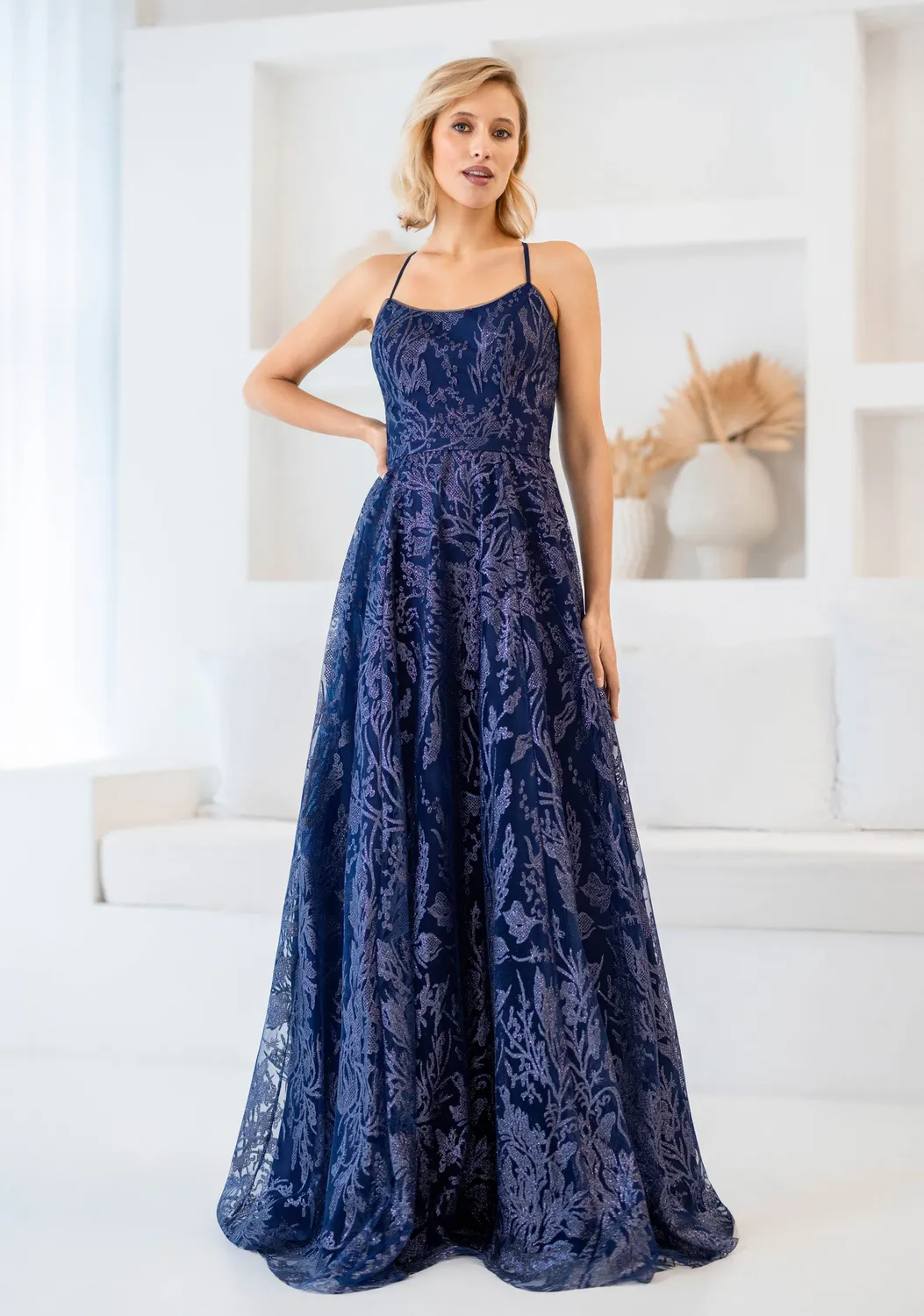 Princesa CK5019 glitterkjole a-line stropper