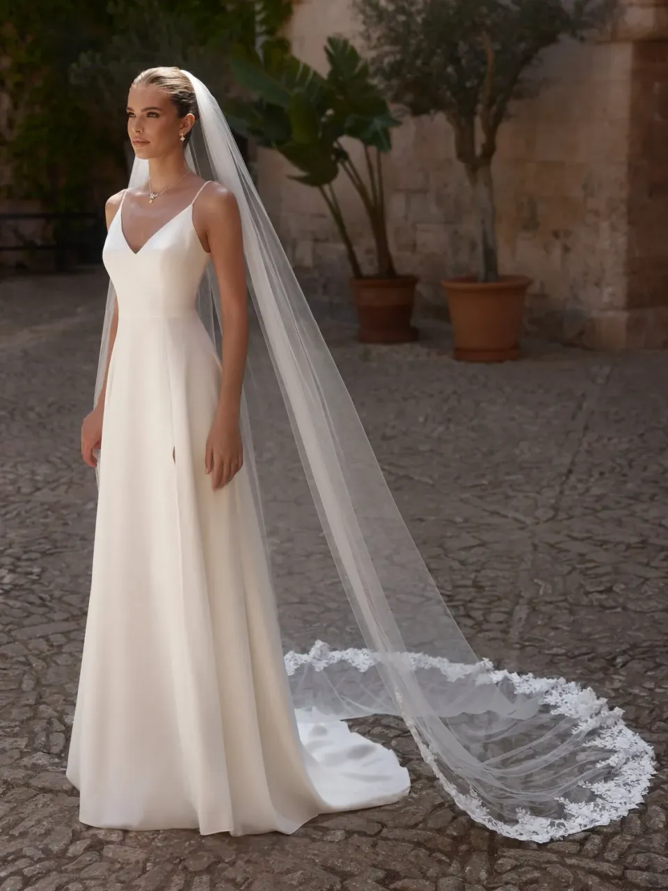 Princesa La Princessa Veil S514 brudeslør ivory 280 cm blondekant