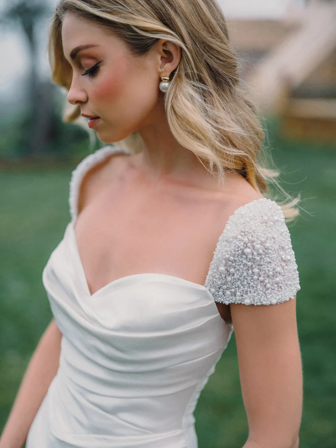 Allure Bridals CP91 løse brudeærmer Ivory perlebesat