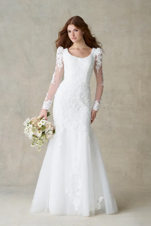 Allure Bridal Modest M805NC brudekjole ivory blonde