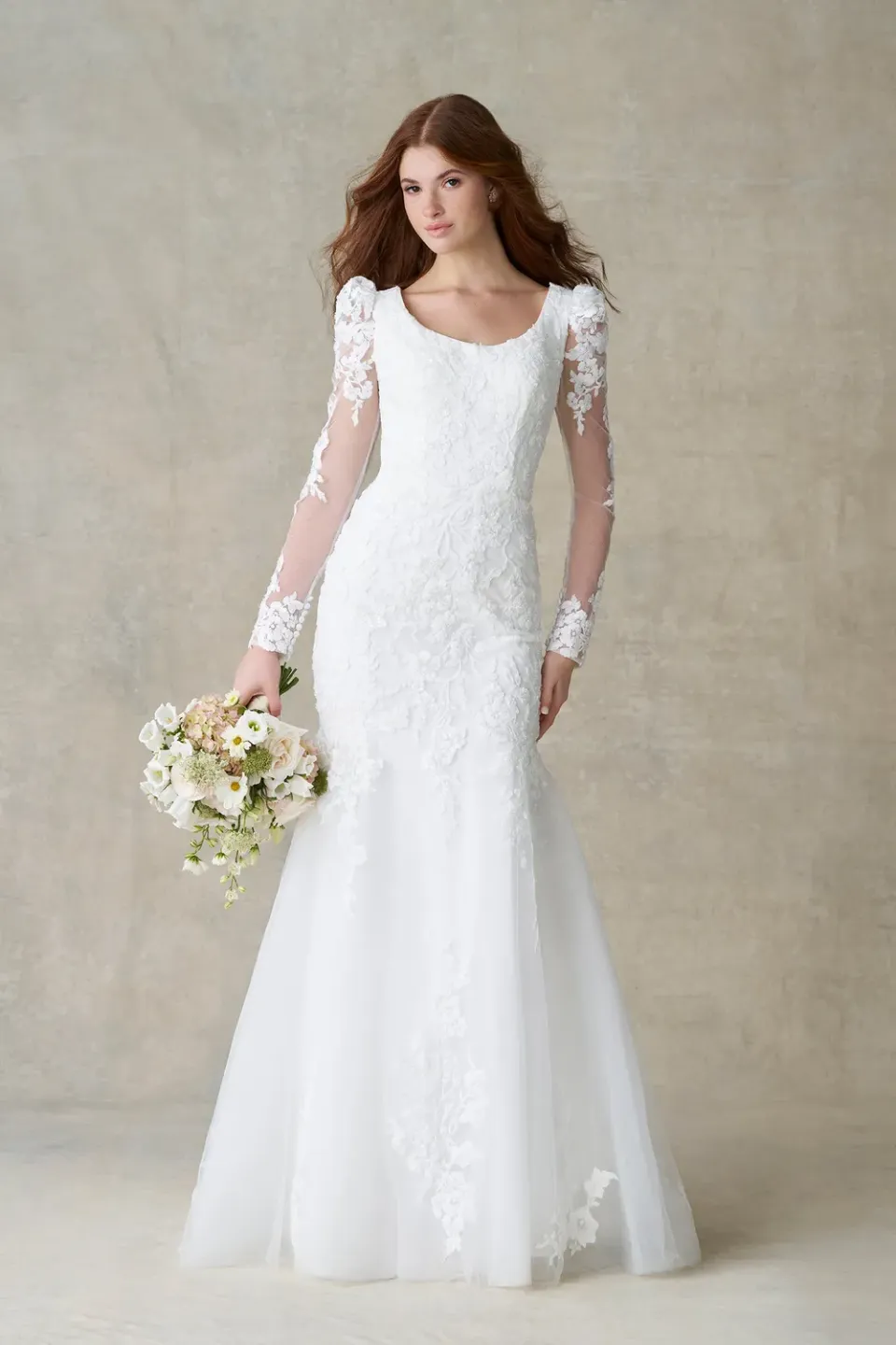 Allure Bridal Modest M805NC brudekjole ivory blonde