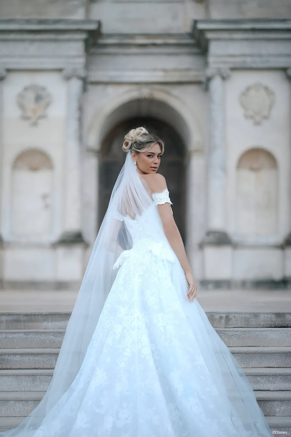 Allure Bridal Disney Askepot DV53 brudslør ivory blondekant