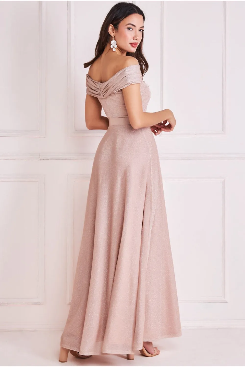 Princesa La Princessa CG3859 gallakjole glitter nude off-shoulder