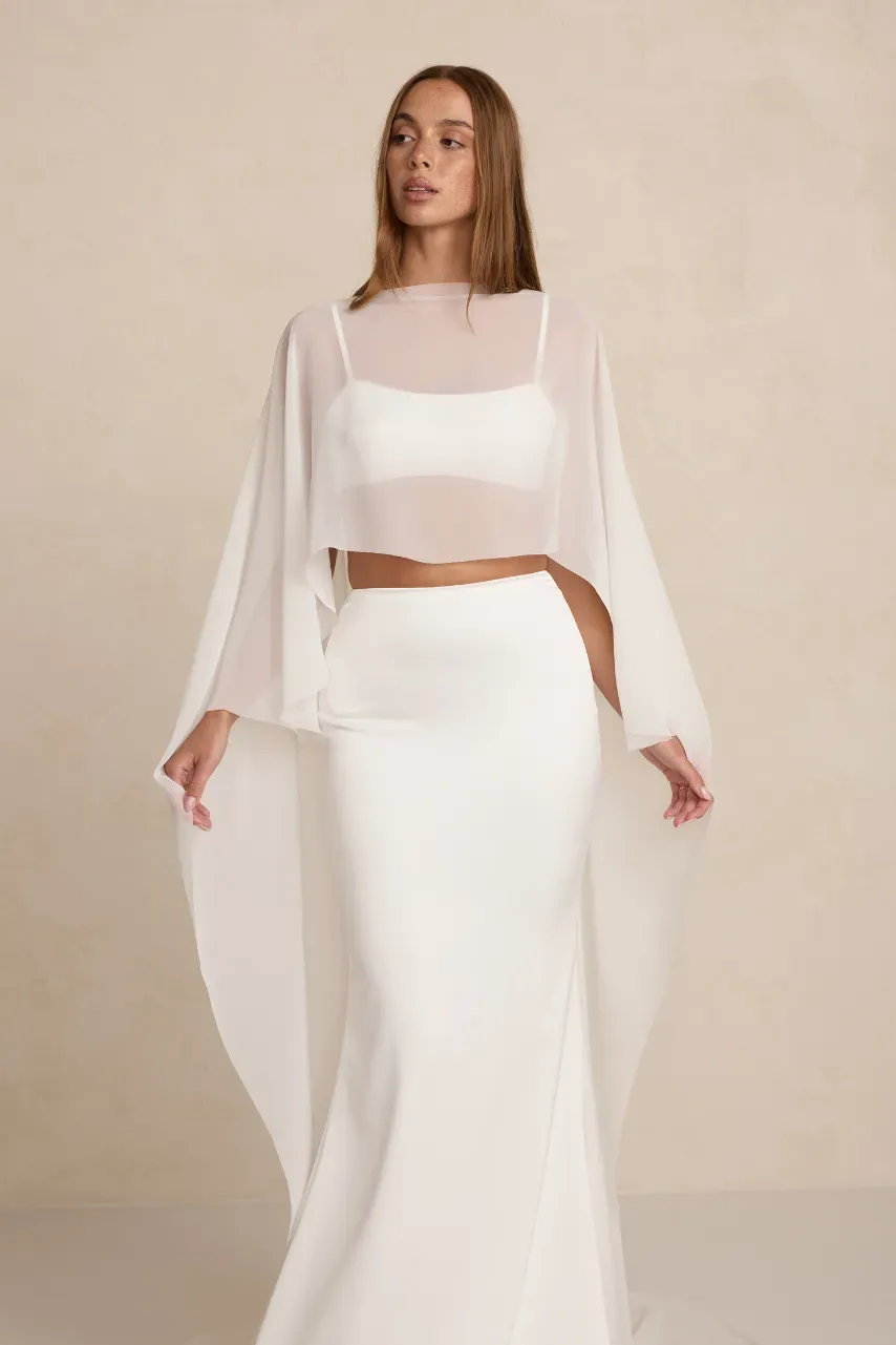 Made With Love Chiffon Cape brudecape i chiffon