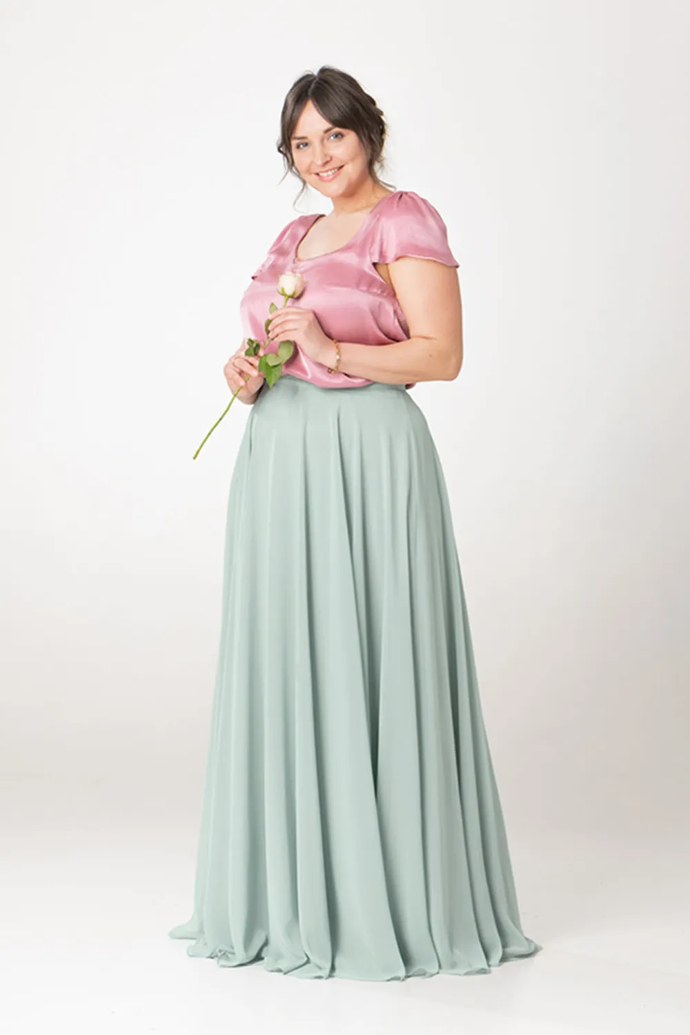 Sanna Lindström Tulpa lang chiffonnederdel mint