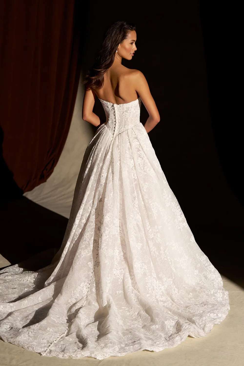 Allure Couture C850 brudekjole mocha/ivory perler