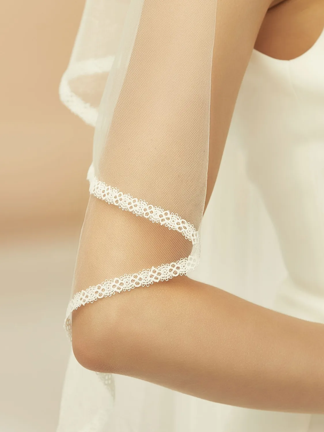 Princesa La Princessa Veil S365 brudeslør ivory 110 cm – blondekant