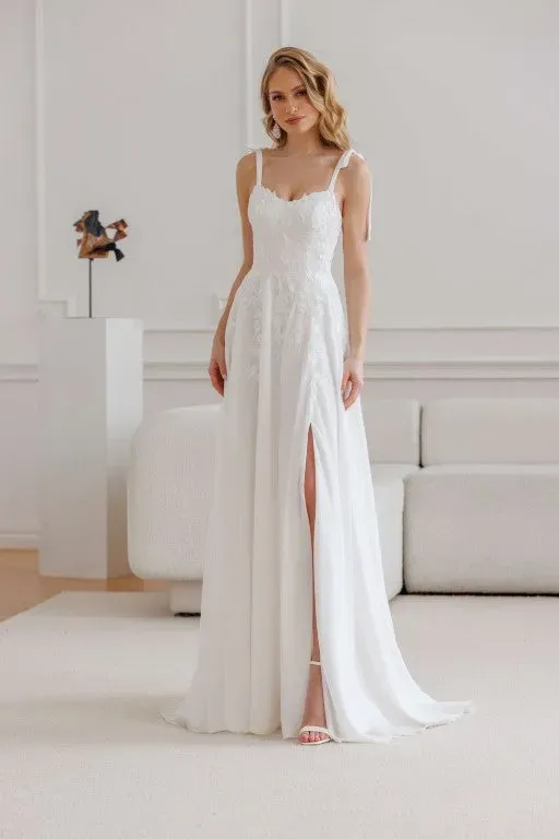 Princesa La Princessa Aristella brudekjole ivory chiffon blomsterblonde